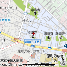 東京都新宿区原町3丁目周辺の地図