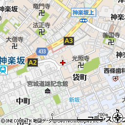 東京都新宿区袋町8周辺の地図