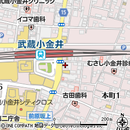 ファミリーマート武蔵小金井駅南口店周辺の地図