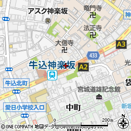 東京都新宿区箪笥町7周辺の地図
