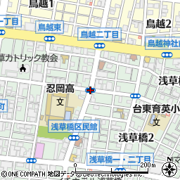 忍岡高校入口周辺の地図