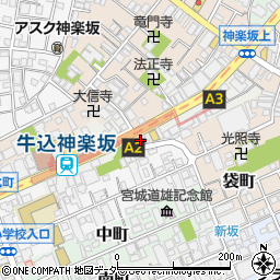 東京都新宿区箪笥町44周辺の地図