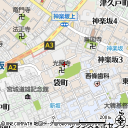 東京都新宿区袋町18周辺の地図