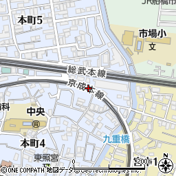 千葉県船橋市本町4丁目7周辺の地図