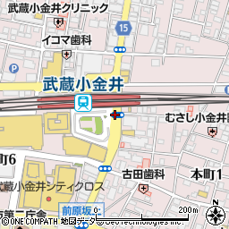 武蔵小金井駅周辺の地図