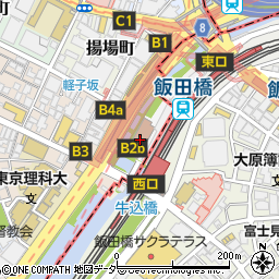 日産レンタカー飯田橋駅西口店周辺の地図