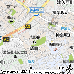 東京都新宿区袋町17周辺の地図