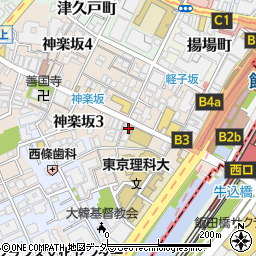 松屋神楽坂店周辺の地図