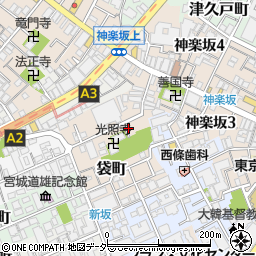 東京都新宿区袋町14周辺の地図