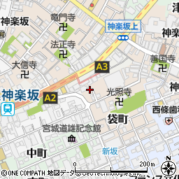 東京都新宿区袋町7周辺の地図