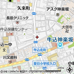 東京都新宿区矢来町82周辺の地図