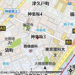 博多串焼 三五八 神楽坂店周辺の地図