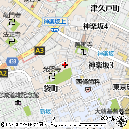 神楽坂地蔵屋周辺の地図