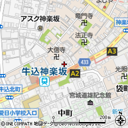 東京都新宿区箪笥町3周辺の地図
