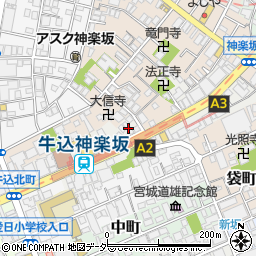 東京都新宿区箪笥町2周辺の地図