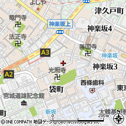東京都新宿区袋町5周辺の地図
