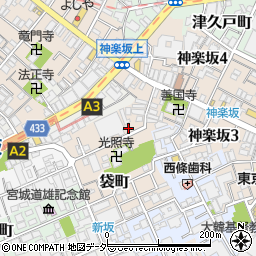 東京都新宿区袋町5周辺の地図