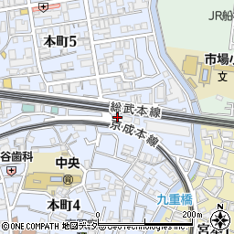 千葉県船橋市本町4丁目7-21周辺の地図