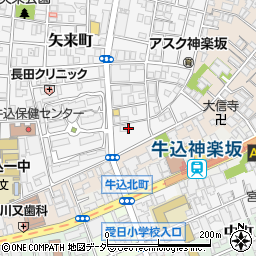 東京都新宿区矢来町84周辺の地図