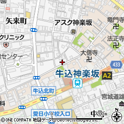 東京都新宿区矢来町86周辺の地図