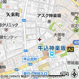 東京都新宿区矢来町89周辺の地図