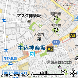 東京都新宿区横寺町43周辺の地図