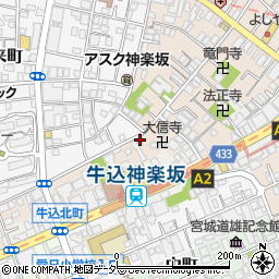 東京都新宿区横寺町48周辺の地図
