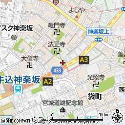 東京都新宿区横寺町37-9周辺の地図