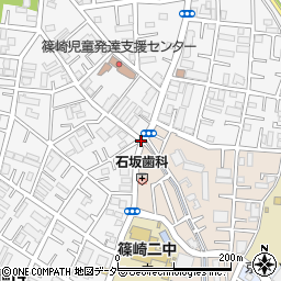 篠田堀親水緑道入口周辺の地図