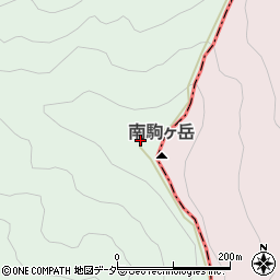 南駒ケ岳周辺の地図