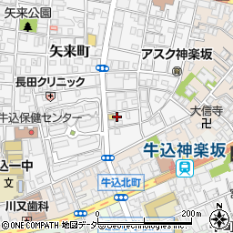 東京都新宿区矢来町81周辺の地図
