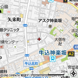東京都新宿区矢来町90周辺の地図