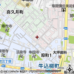 東京都新宿区弁天町175周辺の地図