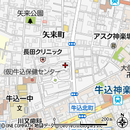 矢来町ハイツＦ棟周辺の地図