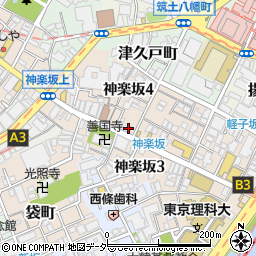 神楽坂楽山ビル周辺の地図