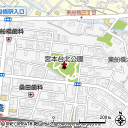 宮本台北公園周辺の地図