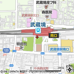 武蔵境駅南口公衆トイレ周辺の地図