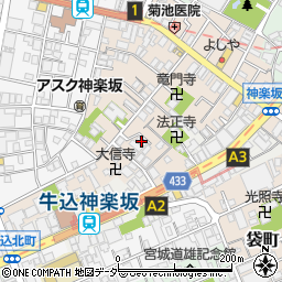 東京都新宿区横寺町40周辺の地図