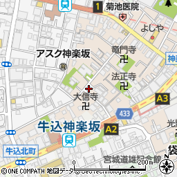 東京都新宿区横寺町42周辺の地図
