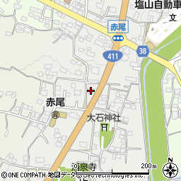 山梨県甲州市塩山赤尾671周辺の地図