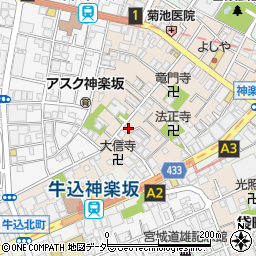 東京都新宿区横寺町39周辺の地図
