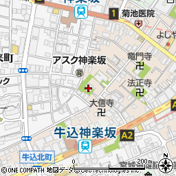 東京都新宿区横寺町20周辺の地図