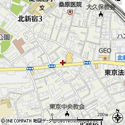 パークジャパン北新宿第１駐車場周辺の地図