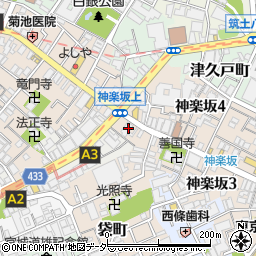 くすりの福太郎　神楽坂店周辺の地図