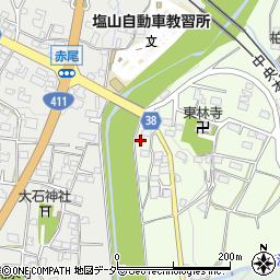 山梨県甲州市塩山下萩原1590周辺の地図