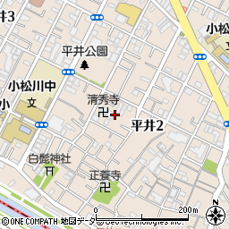 東京都江戸川区平井2丁目14周辺の地図