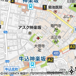 東京都新宿区横寺町15周辺の地図