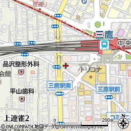 宮崎地鶏炭火焼『車』三鷹店周辺の地図