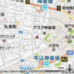 東京都新宿区矢来町94周辺の地図