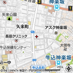 東京都新宿区矢来町77周辺の地図
